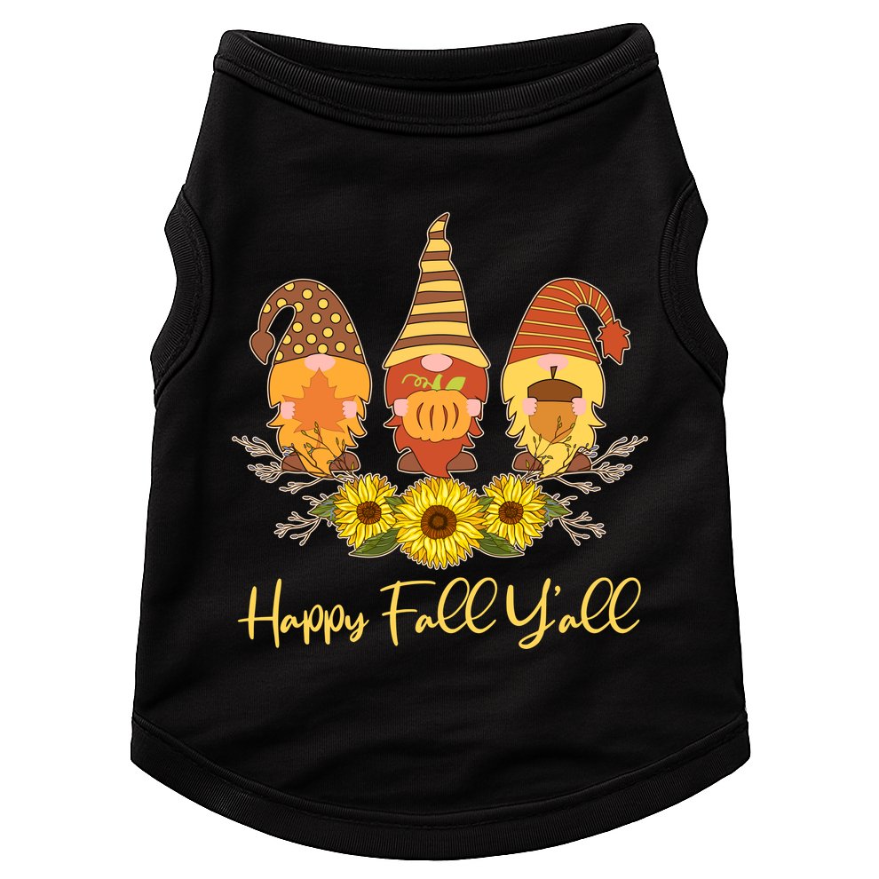 Happy Fall Y'all Cute Autumn Gnomes Doggie Tank