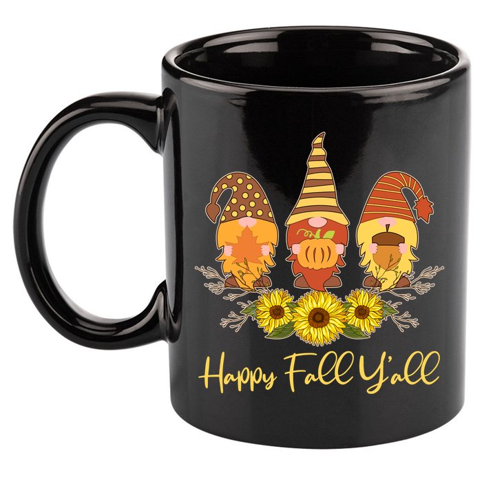 Happy Fall Y'all Cute Autumn Gnomes 11oz C Handle Ceramic Mug