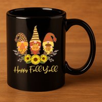 Happy Fall Y'all Cute Autumn Gnomes 11oz C Handle Ceramic Mug