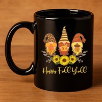 Happy Fall Y'all Cute Autumn Gnomes 11oz C Handle Ceramic Mug