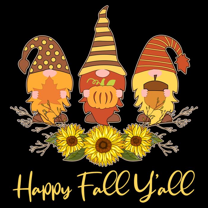 Happy Fall Y'all Cute Autumn Gnomes Flat Bill Trucker Hat