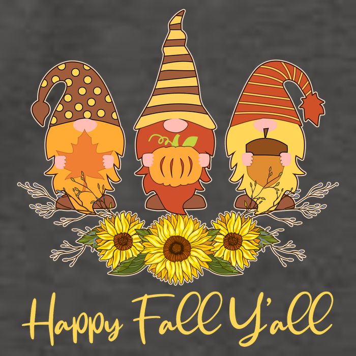 Happy Fall Y'all Cute Autumn Gnomes Vector Backpack