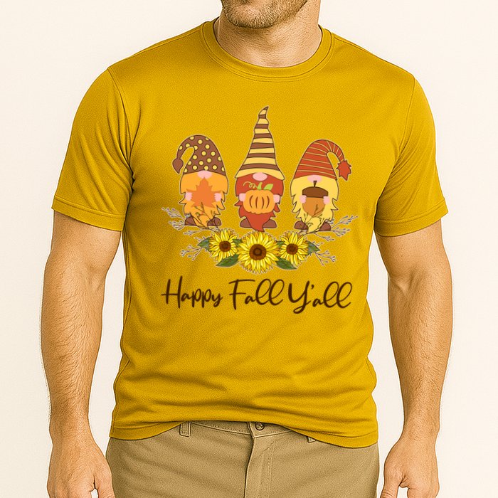 Happy Fall Y'all Cute Autumn Gnomes Cooling Performance Crew T-Shirt