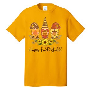 Happy Fall Y'all Cute Autumn Gnomes Tall T-Shirt