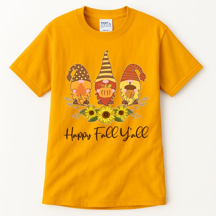 Happy Fall Y'all Cute Autumn Gnomes Tall T-Shirt