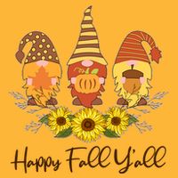 Happy Fall Y'all Cute Autumn Gnomes Tall T-Shirt