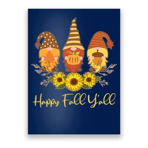 Happy Fall Y'all Cute Autumn Gnomes Poster