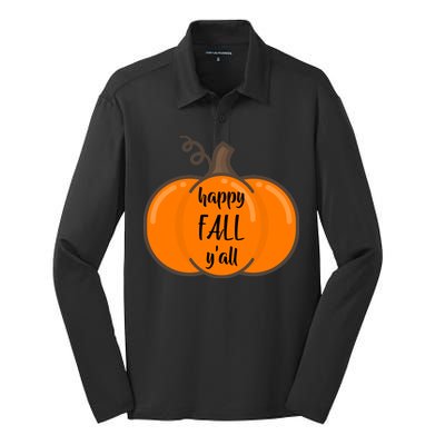 Happy Fall Y'all Pumpkin  Silk Touch Performance Long Sleeve Polo