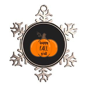 Happy Fall Y'all Pumpkin  Metallic Star Ornament