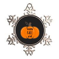 Happy Fall Y'all Pumpkin  Metallic Star Ornament