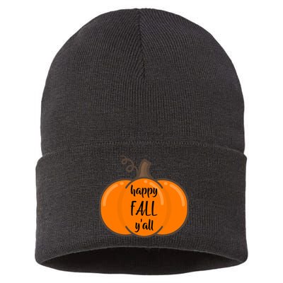 Happy Fall Y'all Pumpkin  Sustainable Knit Beanie
