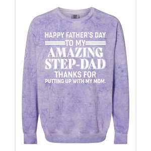 Happy Father's Day Amazing Step Dad Colorblast Crewneck Sweatshirt