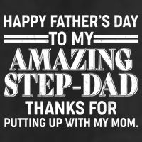 Happy Father's Day Amazing Step Dad 7 Panel Mesh Trucker Snapback Hat