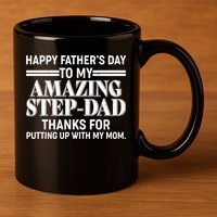 Happy Father's Day Amazing Step Dad 11oz C Handle Ceramic Mug