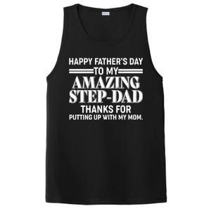 Happy Father's Day Amazing Step Dad PosiCharge Competitor Tank