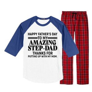 Happy Father's Day Amazing Step Dad Raglan Sleeve Pajama Set