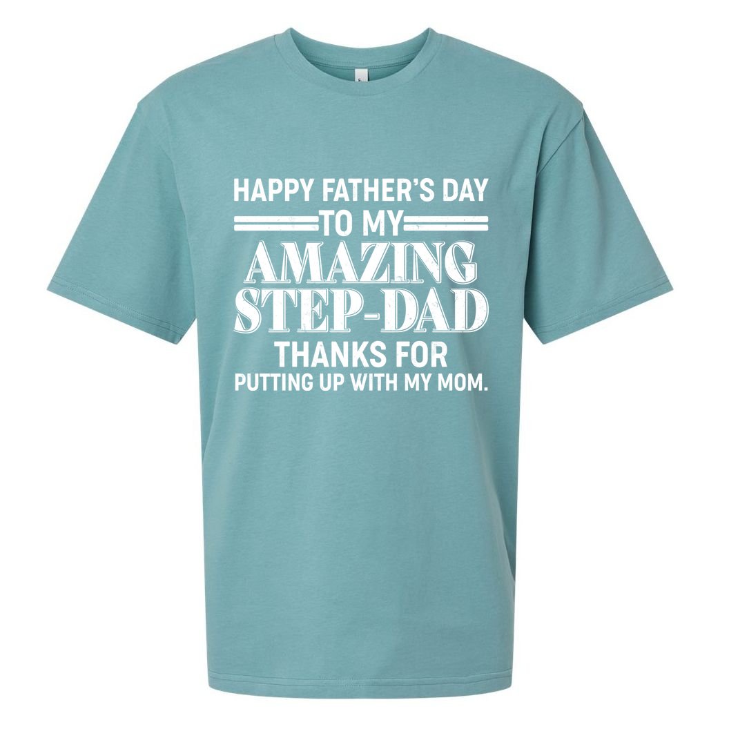 Happy Father's Day Amazing Step Dad Sueded Cloud Jersey T-Shirt