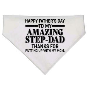 Happy Father's Day Amazing Step Dad USA-Made Doggie Bandana