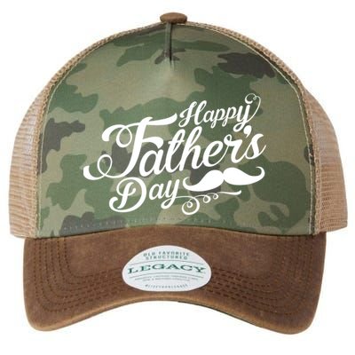 Happy Father's Day Fancy Mustache  Legacy Tie Dye Trucker Hat