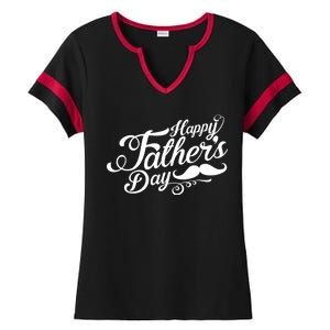 Happy Father's Day Fancy Mustache  Ladies Halftime Notch Neck Tee