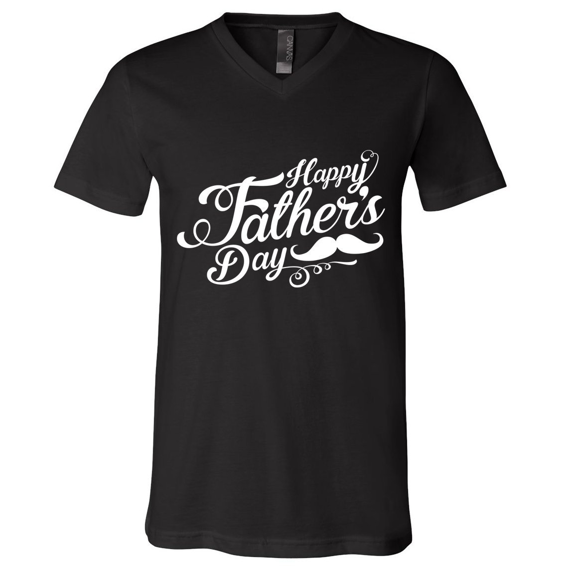 Happy Father's Day Fancy Mustache  V-Neck T-Shirt