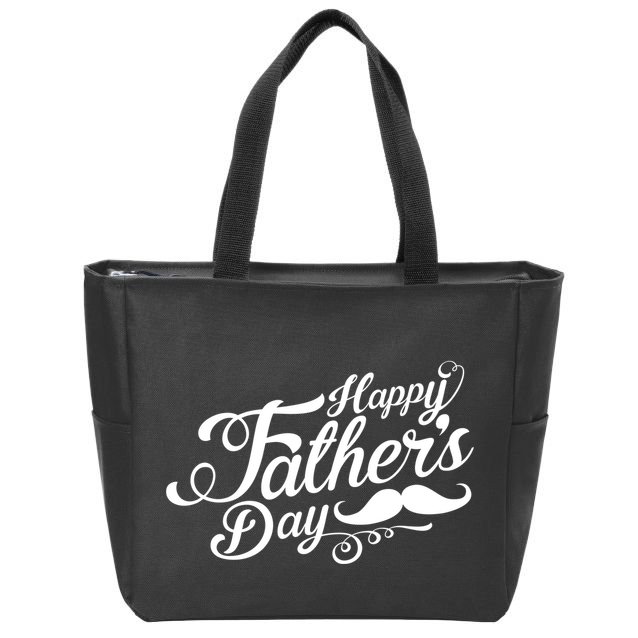 Happy Father's Day Fancy Mustache  Zip Tote Bag