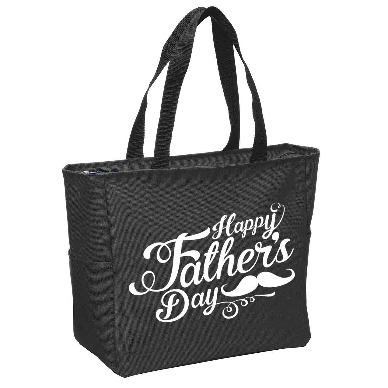 Happy Father's Day Fancy Mustache  Zip Tote Bag