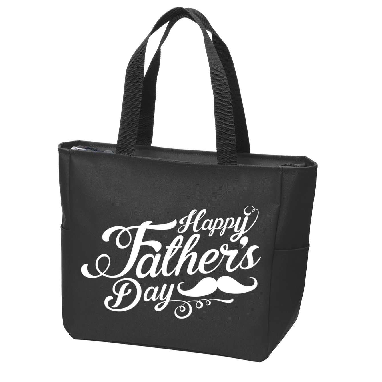 Happy Father's Day Fancy Mustache  Zip Tote Bag