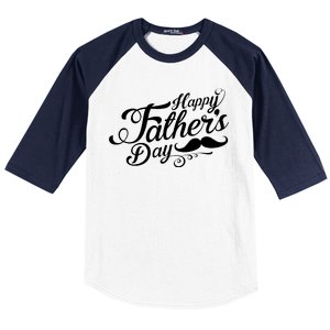 Happy Father's Day Fancy Mustache  Baseball Sleeve Shirt