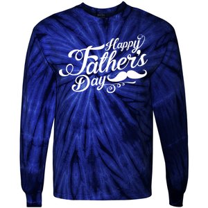 Happy Father's Day Fancy Mustache  Tie-Dye Long Sleeve Shirt