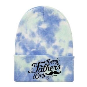 Happy Father's Day Fancy Mustache  Tie Dye 12in Knit Beanie