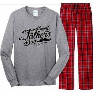 Happy Father's Day Fancy Mustache  Long Sleeve Pajama Set