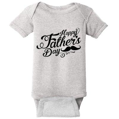 Happy Father's Day Fancy Mustache  Baby Bodysuit
