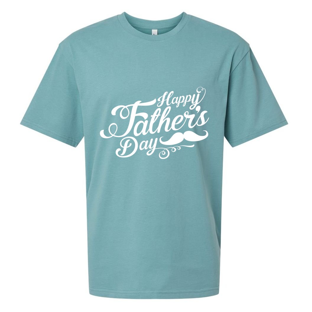 Happy Father's Day Fancy Mustache  Sueded Cloud Jersey T-Shirt