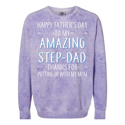 Happy Father's Day To My Amazing Step-Dad Colorblast Crewneck Sweatshirt