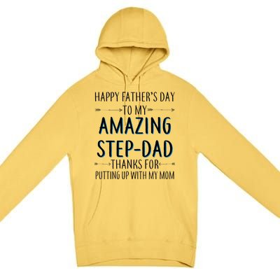 Happy Father's Day To My Amazing Step-Dad Premium Pullover Hoodie