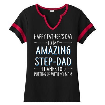 Happy Father's Day To My Amazing Step-Dad Ladies Halftime Notch Neck Tee