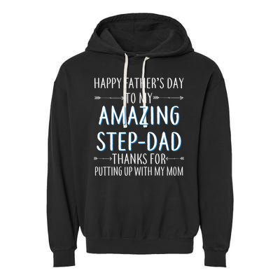 Happy Father's Day To My Amazing Step-Dad Garment-Dyed Fleece Hoodie