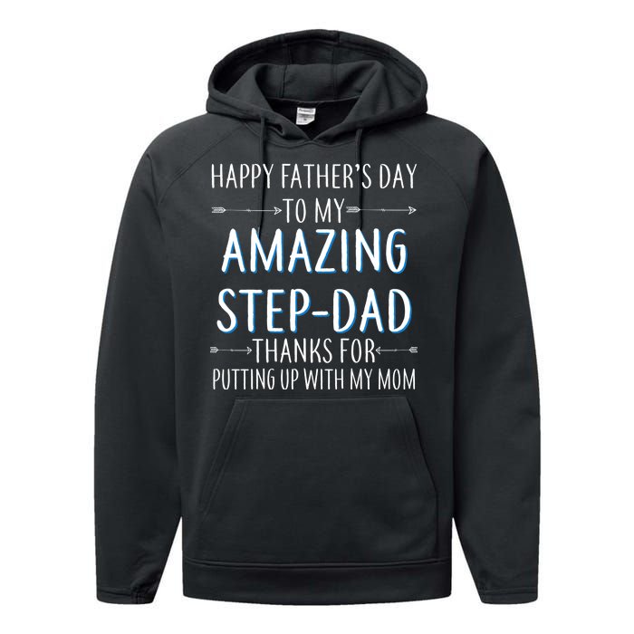 Happy Father's Day To My Amazing Step-Dad Performance Fleece Hoodie