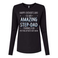 Happy Father's Day To My Amazing Step-Dad Womens Cotton Relaxed Long Sleeve T-Shirt