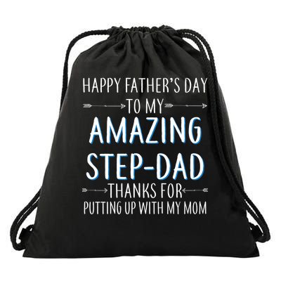 Happy Father's Day To My Amazing Step-Dad Drawstring Bag