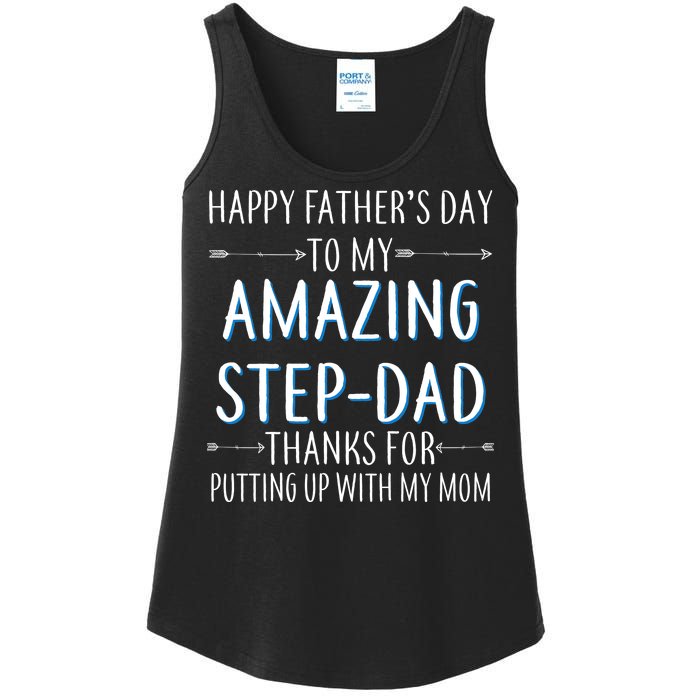 Happy Father's Day To My Amazing Step-Dad Ladies Essential Tank