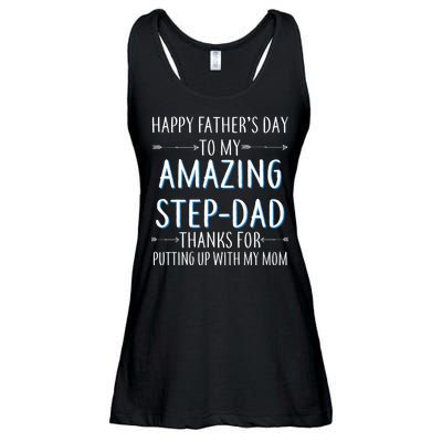 Happy Father's Day To My Amazing Step-Dad Ladies Essential Flowy Tank