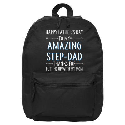 Happy Father's Day To My Amazing Step-Dad 16 in Basic Backpack
