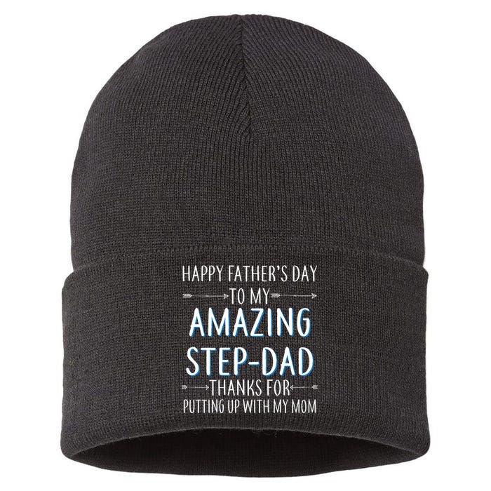 Happy Father's Day To My Amazing Step-Dad Sustainable Knit Beanie