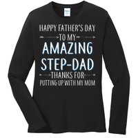 Happy Father's Day To My Amazing Step-Dad Ladies Long Sleeve Shirt