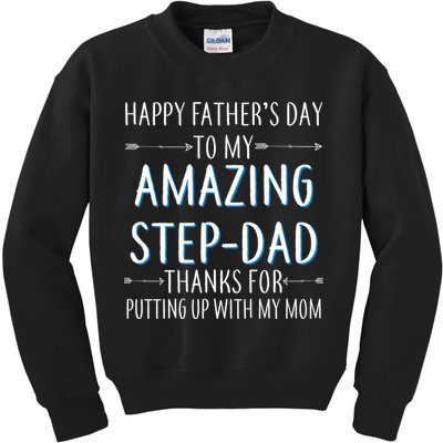 Happy Father's Day To My Amazing Step-Dad Kids Sweatshirt