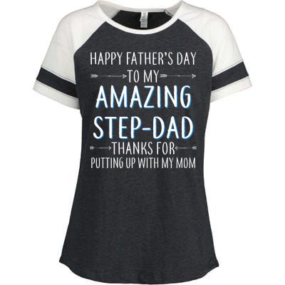 Happy Father's Day To My Amazing Step-Dad Enza Ladies Jersey Colorblock Tee