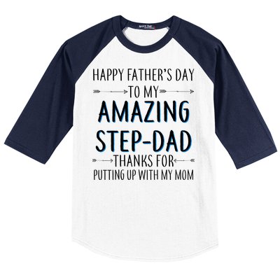 Happy Father's Day To My Amazing Step-Dad Baseball Sleeve Shirt