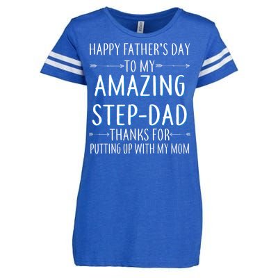 Happy Father's Day To My Amazing Step-Dad Enza Ladies Jersey Football T-Shirt